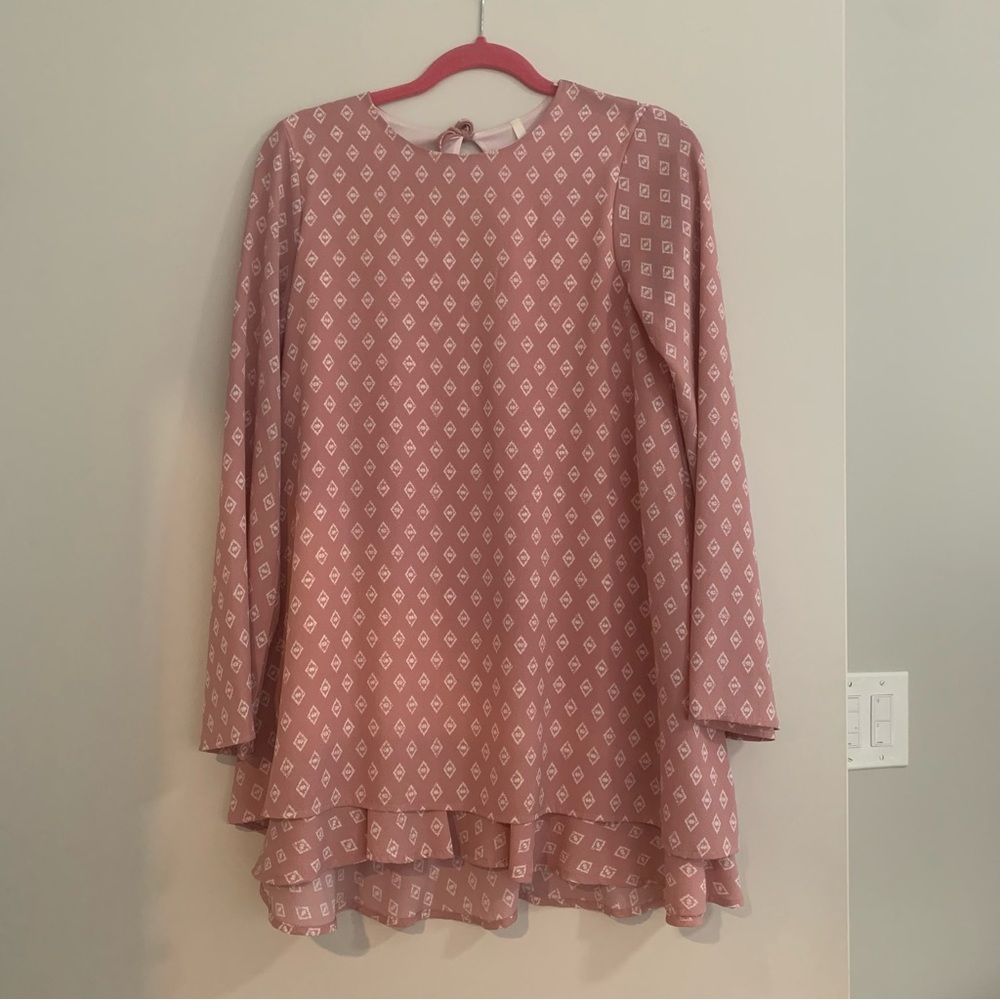 Pink and white dress